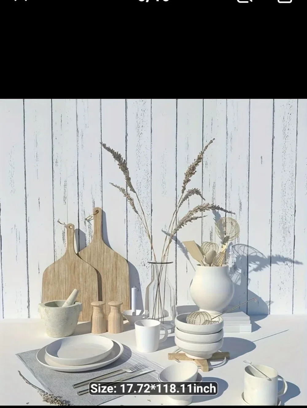 New Roll of White Rustic Plank Look Wallpaper #1582-461